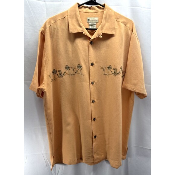 Havana Jack's Cafe Other - Havana Jack's Café Short Sleeve Button Up Mens XL Orange Embroidered